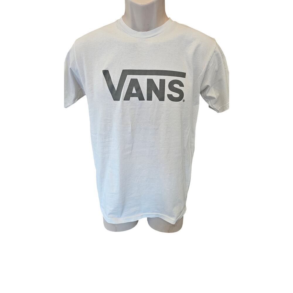 Vans 90s y2k spell out t shirt white skater indie unisex small grunge